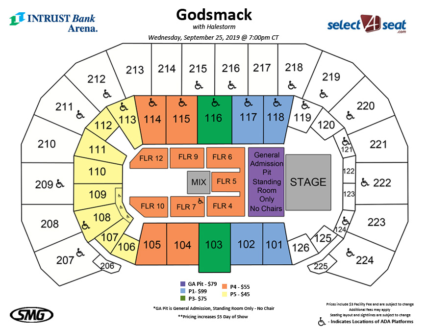 Seating Charts | Events & Tickets | INTRUST Bank Arena