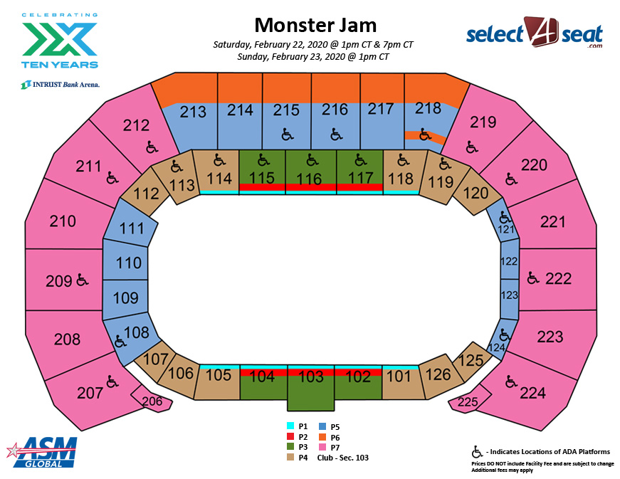 Intrust Bank Arena Seating Chart With Seat Numbers